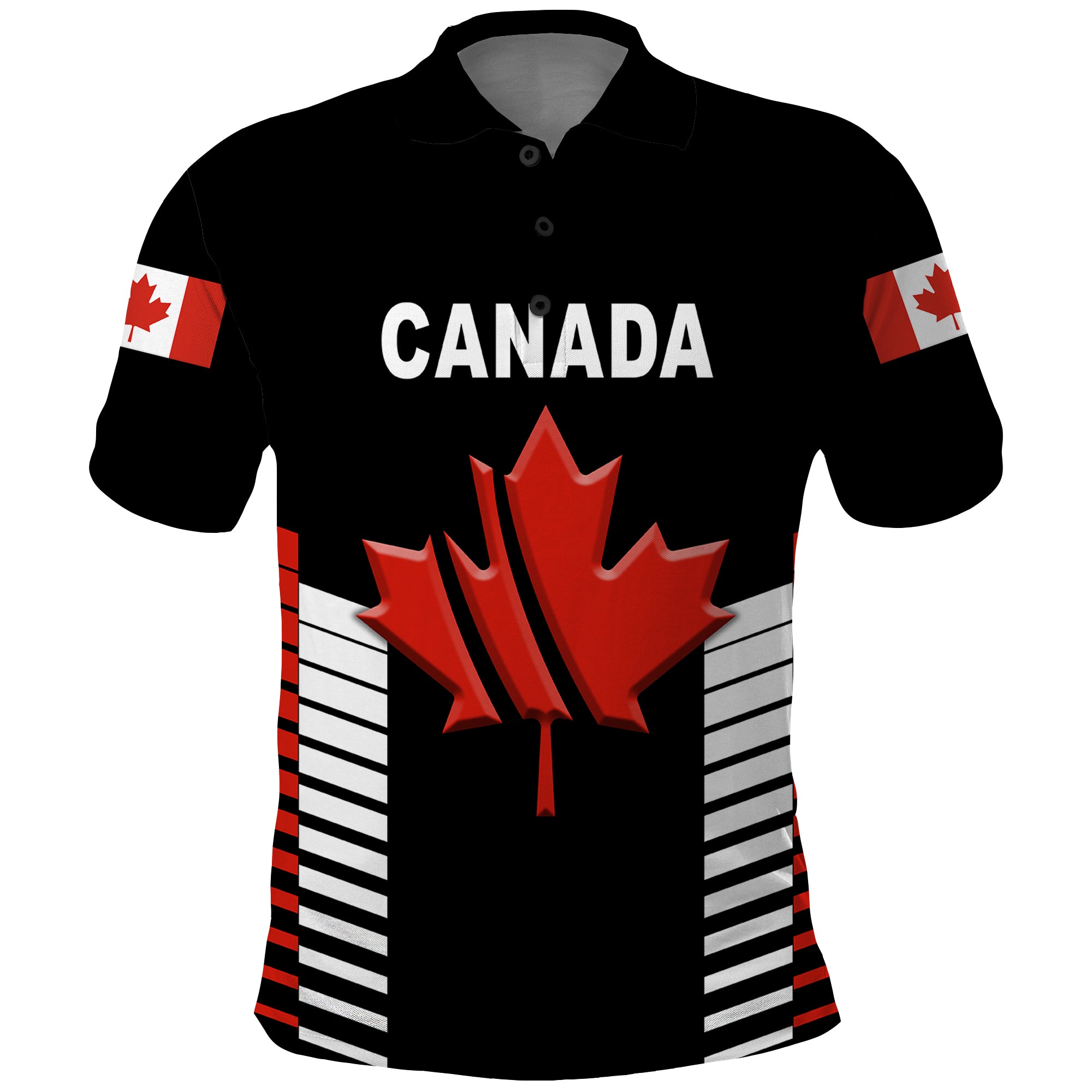 Custom Canada Cricket Polo Shirt Maple Leaf Unique Style Black LT8 - Wonder Print Shop