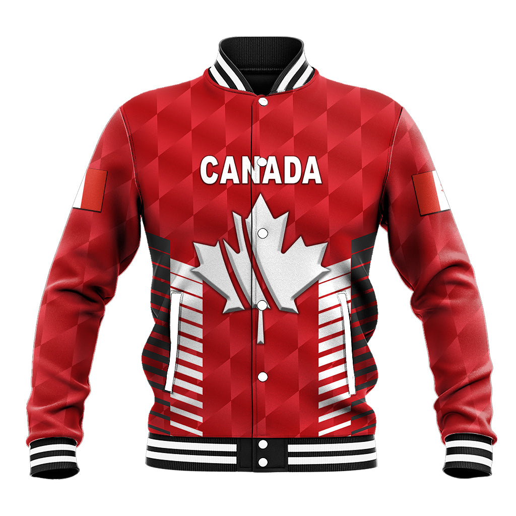 (Custom Personalised) Canada Cricket Baseball Jacket Maple Leaf Unique Style - Red LT8 - Wonder Print Shop