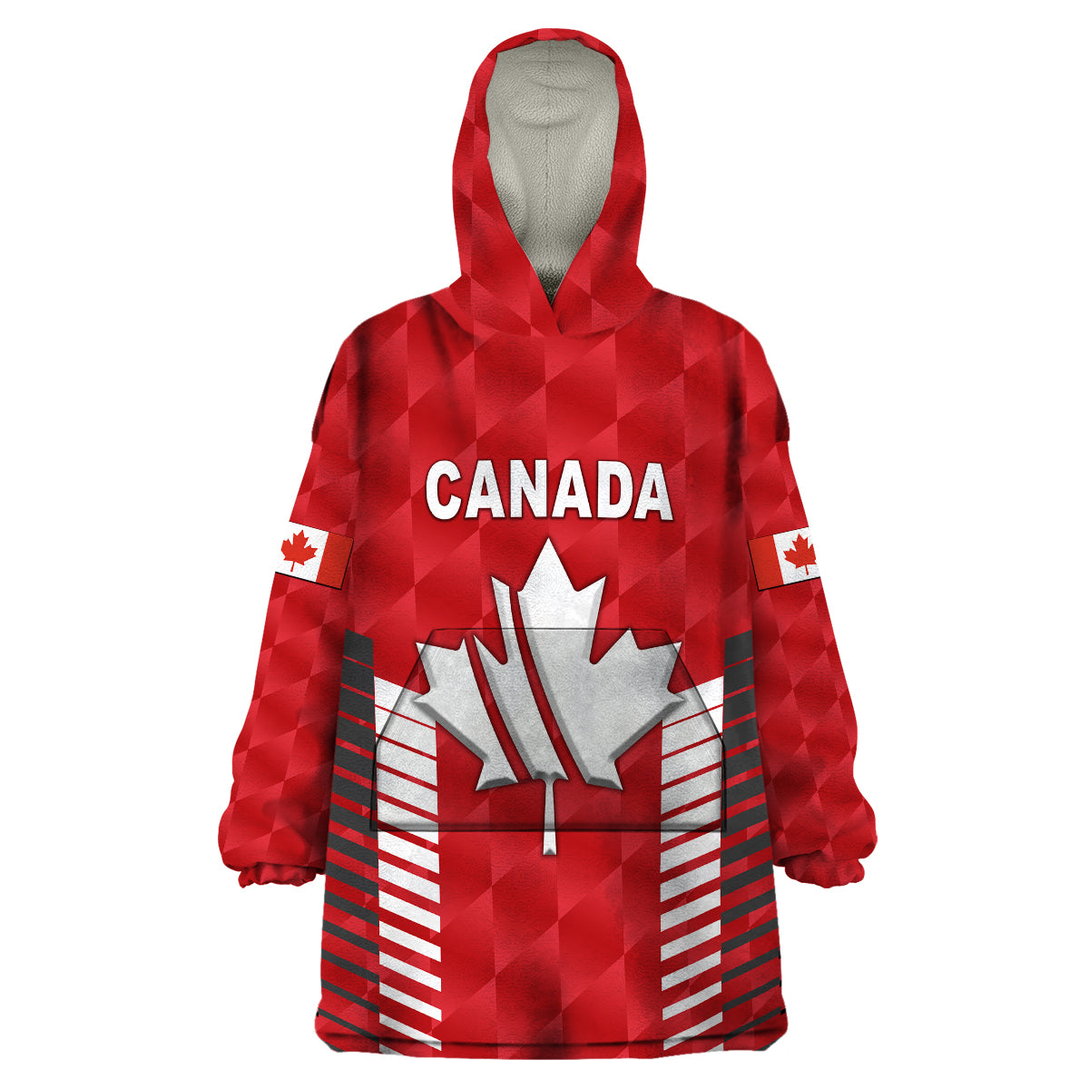 custom-personalised-canada-cricket-wearable-blanket-hoodie-maple-leaf-unique-style-red