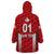 (Custom Personalised) Canada Cricket Wearable Blanket Hoodie Maple Leaf Unique Style - Red LT8 - Wonder Print Shop