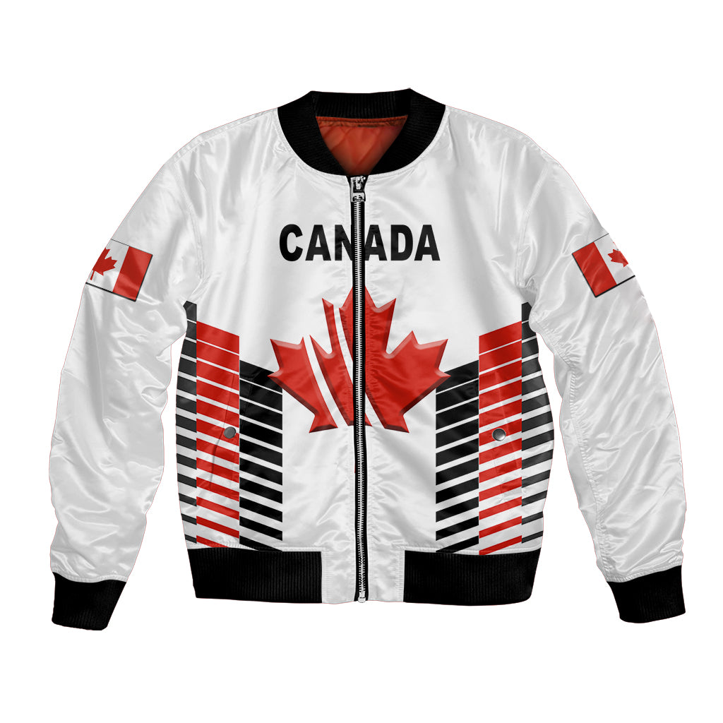 (Custom Personalised) Canada Cricket Bomber Jacket Maple Leaf Unique Style - White LT8 - Wonder Print Shop