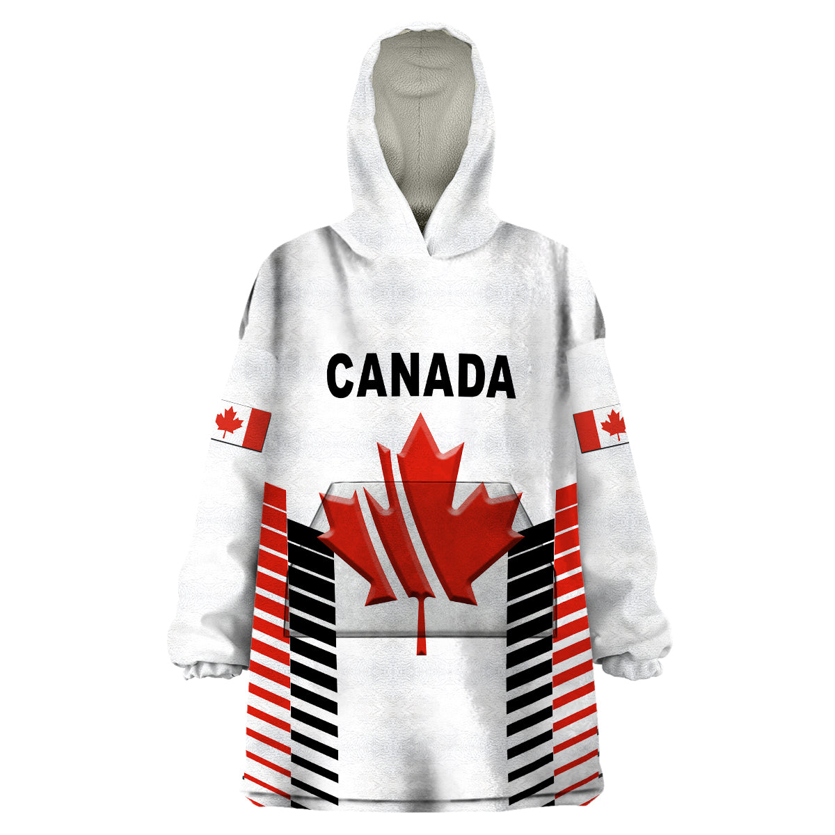 custom-personalised-canada-cricket-wearable-blanket-hoodie-maple-leaf-unique-style-white