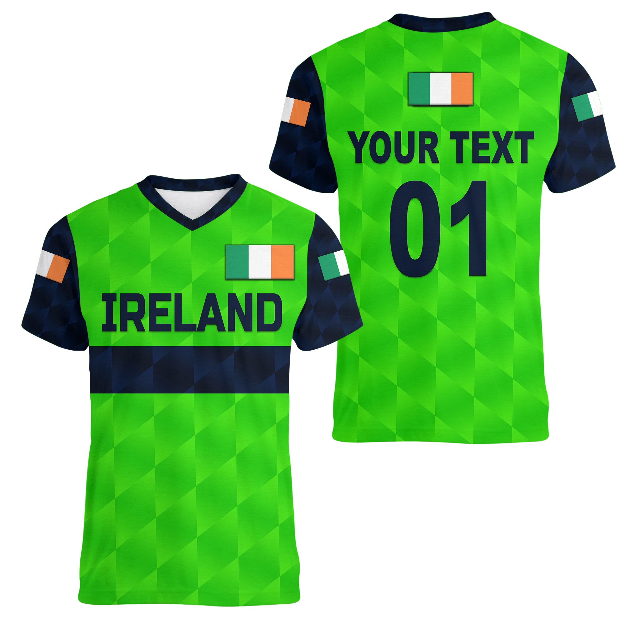 custom-personalised-ireland-cricket-women-v-neck-t-shirt-special-style