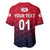 (Custom Personalised) The Bailiwick of Jersey Cricket Baseball Jersey Unique Style - Red NO.1 LT8 - Wonder Print Shop