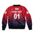 (Custom Personalised) The Bailiwick of Jersey Cricket Bomber Jacket Unique Style - Red NO.1 LT8 - Wonder Print Shop