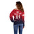 (Custom Personalised) The Bailiwick of Jersey Cricket Off Shoulder Sweater Unique Style - Red NO.1 LT8 - Wonder Print Shop