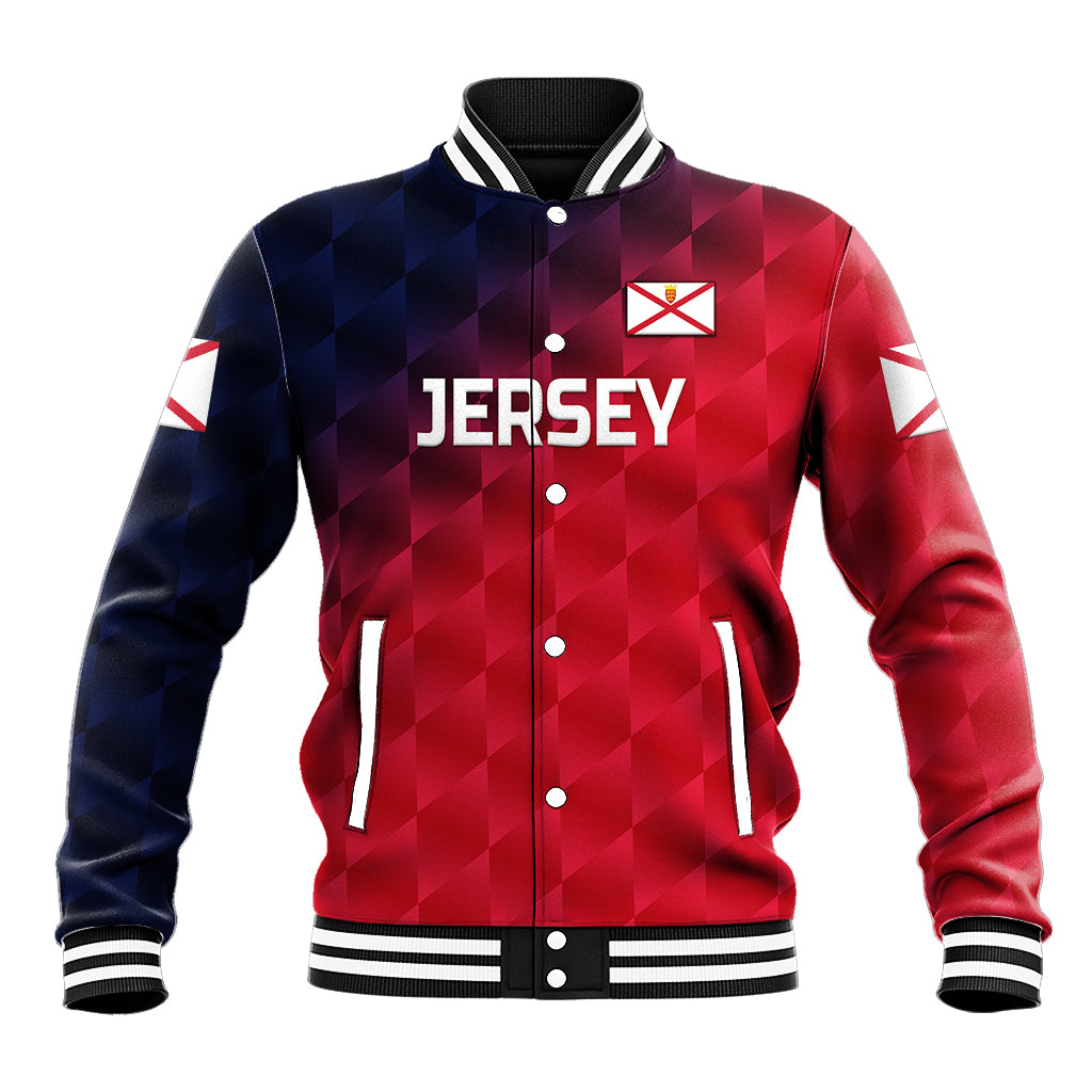 (Custom Personalised) The Bailiwick of Jersey Cricket Baseball Jacket Unique Style - Red NO.2 LT8 - Wonder Print Shop