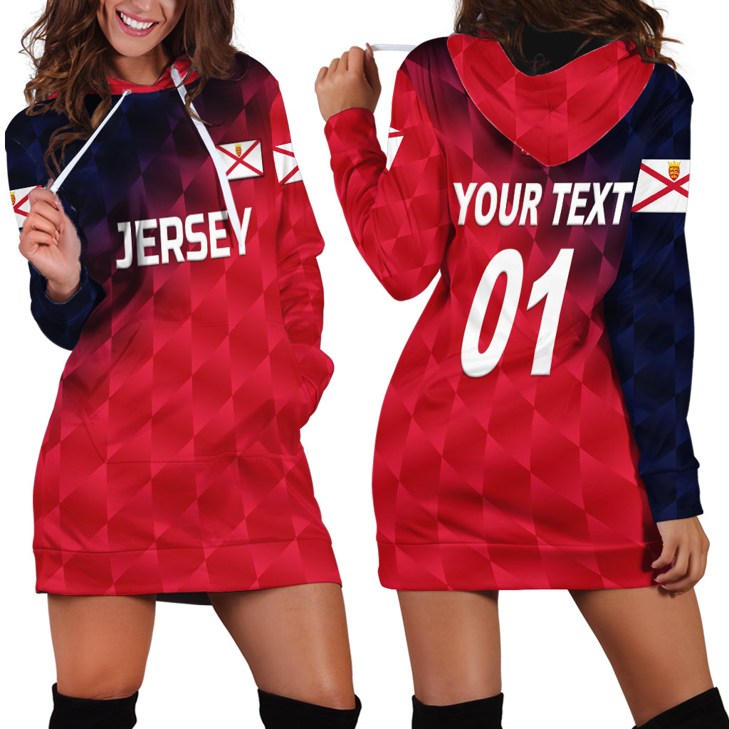 (Custom Personalised) The Bailiwick of Jersey Cricket Hoodie Dress Unique Style - Red NO.2 LT8 - Wonder Print Shop