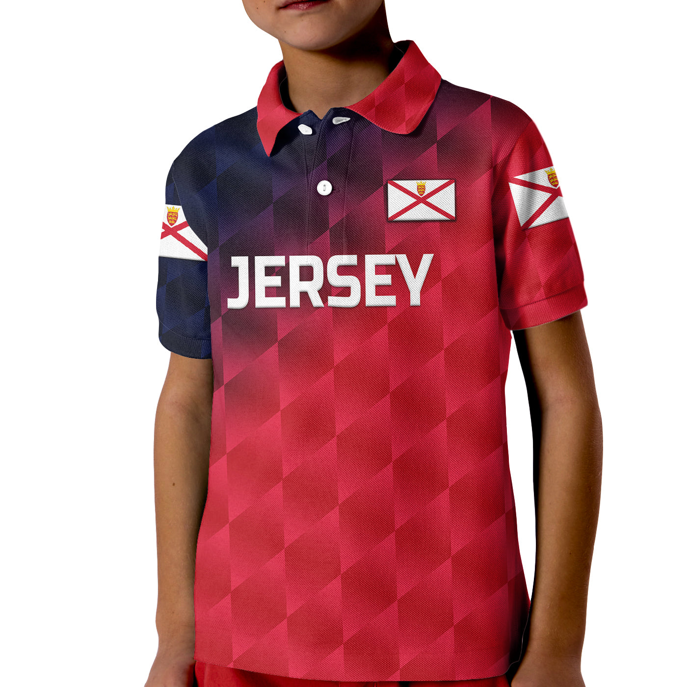 Custom The Bailiwick of Jersey Cricket Polo Shirt for Kid Unique Style Red NO.2 LT8 - Wonder Print Shop