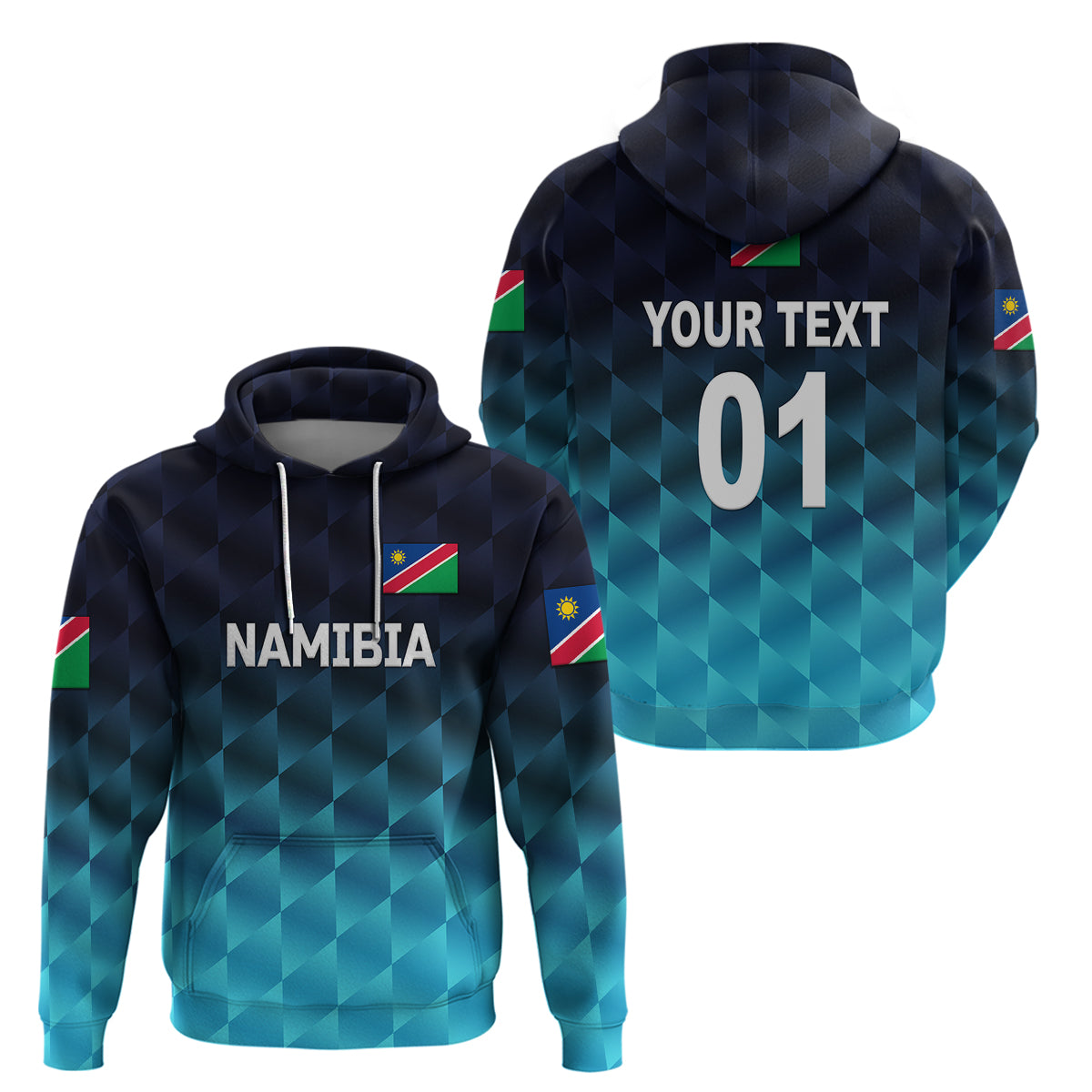 Custom Namibia CrickeHoodie Unique Style Blue LT8 - Wonder Print Shop