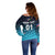 (Custom Personalised) Namibia Cricket Off Shoulder Sweater Unique Style - Blue LT8 - Wonder Print Shop