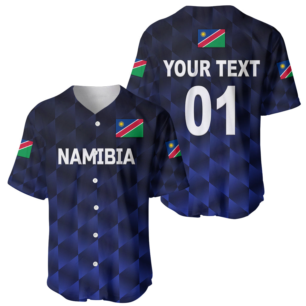 (Custom Personalised) Namibia Cricket Baseball Jersey Unique Style - Navy LT8 - Wonder Print Shop