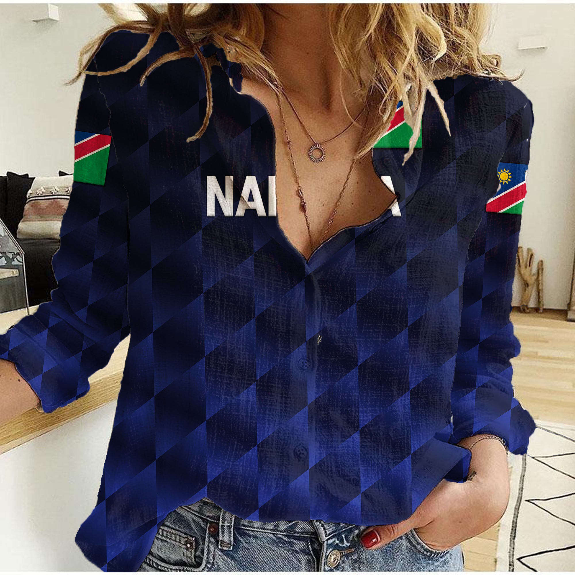 custom-personalised-namibia-cricket-women-casual-shirt-unique-style-navy