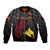 (Custom Personalised) Papua New Guinea Barramundis Cricket Bomber Jacket Birds Of Paradise Paradisaea Raggiana Original - Black LT8 - Wonder Print Shop