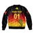 (Custom Personalised) Papua New Guinea Barramundis Cricket Bomber Jacket Birds Of Paradise Paradisaea Raggiana Original - Gradient Flag Vibes LT8 - Wonder Print Shop