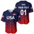 (Custom Personalised) United States National Cricket Baseball Jersey Team USA Cricket Gradient Navy Red LT8 - Wonder Print Shop