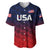 (Custom Personalised) United States National Cricket Baseball Jersey Team USA Cricket Gradient Navy Red LT8 - Wonder Print Shop