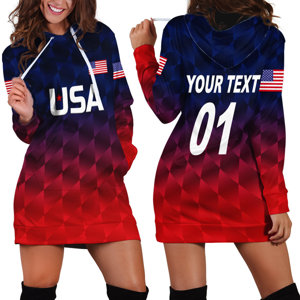 (Custom Personalised) United States National Cricket Hoodie Dress Team USA Cricket Gradient Navy Red LT8 - Wonder Print Shop