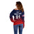 (Custom Personalised) United States National Cricket Off Shoulder Sweater Team USA Cricket Gradient Navy Red LT8 - Wonder Print Shop