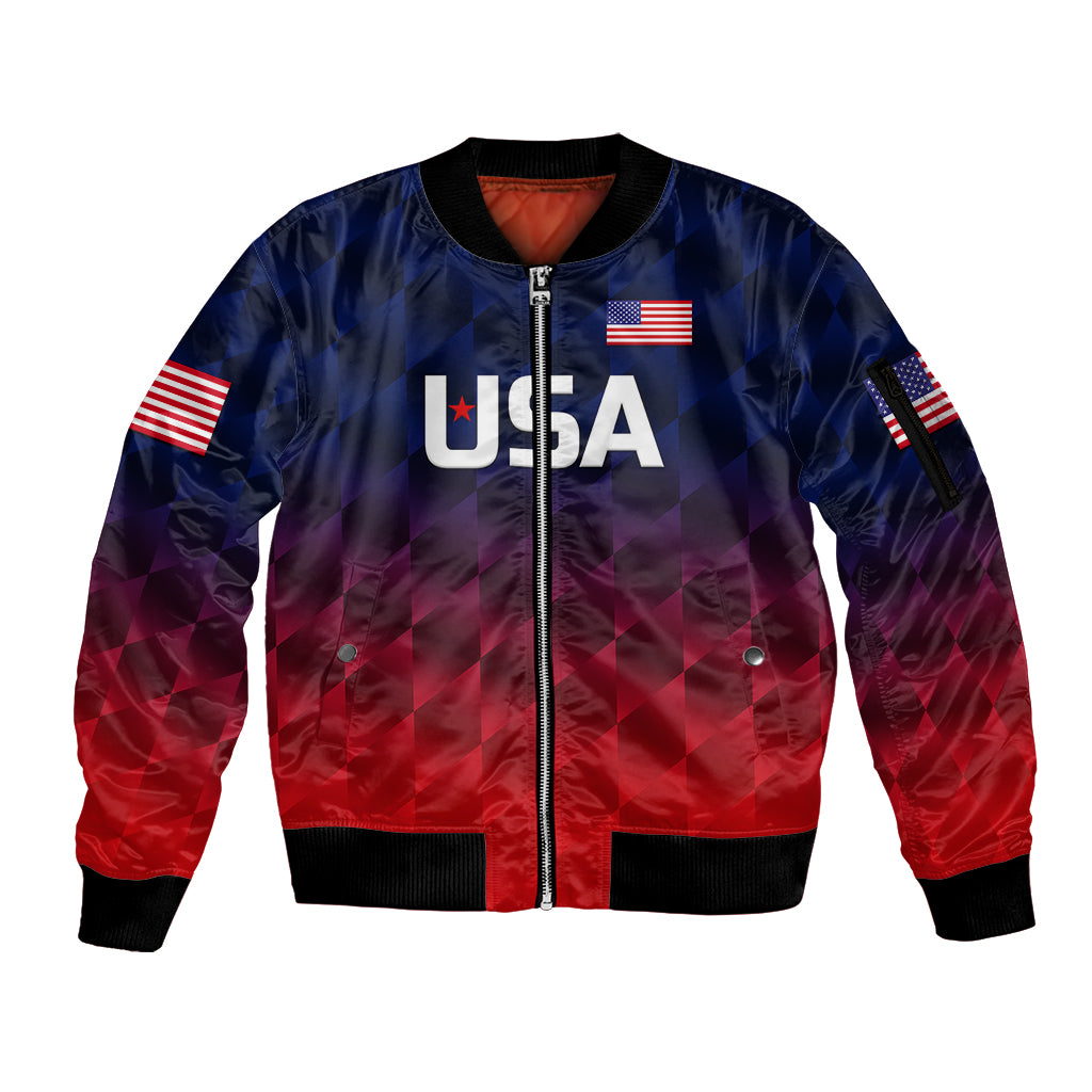 custom-personalised-united-states-national-cricket-sleeve-zip-bomber-jacket-team-usa-cricket-gradient-navy-red