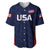 (Custom Personalised) United States National Cricket Baseball Jersey Team USA Cricket Navy LT8 - Wonder Print Shop