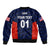 (Custom Personalised) United States National Cricket Bomber Jacket Team USA Cricket Navy LT8 - Wonder Print Shop