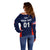 (Custom Personalised) United States National Cricket Off Shoulder Sweater Team USA Cricket Navy LT8 - Wonder Print Shop