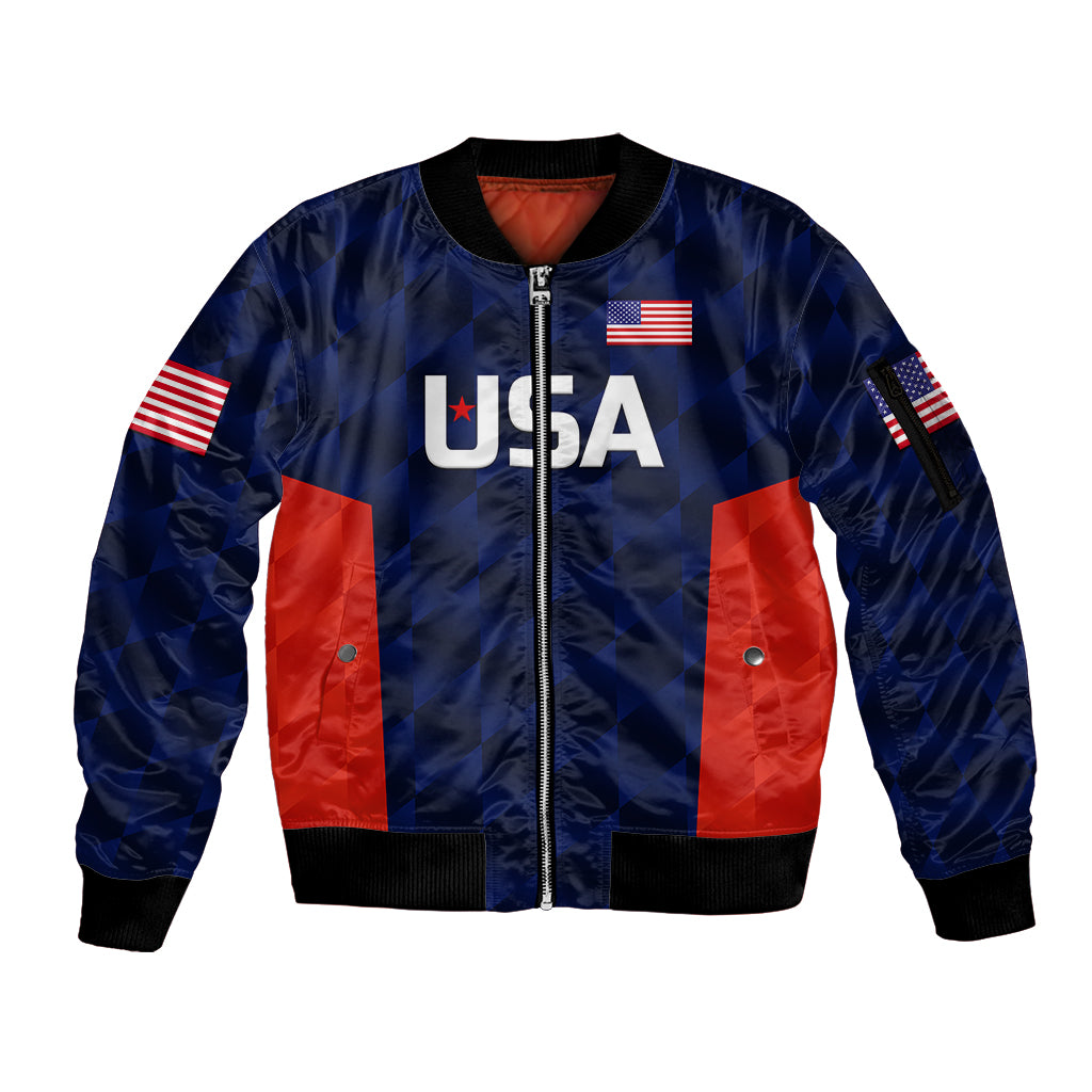 custom-personalised-united-states-national-cricket-sleeve-zip-bomber-jacket-team-usa-cricket-navy