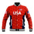 (Custom Personalised) United States National Cricket Baseball Jacket Team USA Cricket Red LT8 - Wonder Print Shop