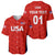 (Custom Personalised) United States National Cricket Baseball Jersey Team USA Cricket Red LT8 - Wonder Print Shop