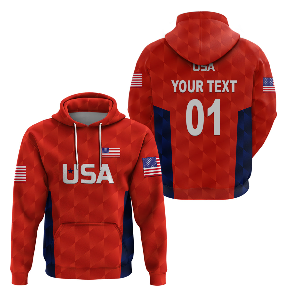 Custom United States National CrickeHoodie Team USA Cricket Red LT8 - Wonder Print Shop