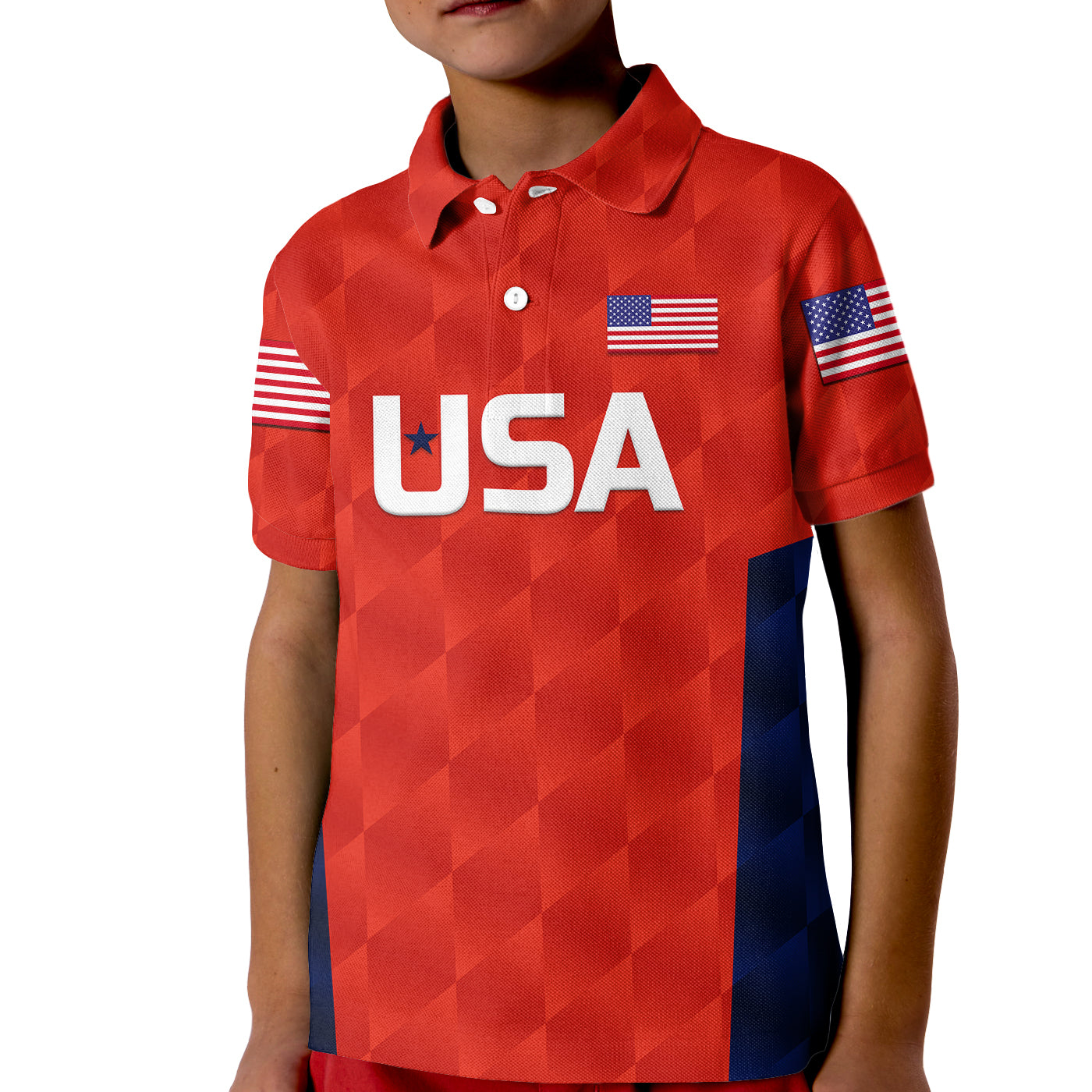 Custom United States National Cricket Polo Shirt for Kid Team USA Cricket Red LT8 - Wonder Print Shop