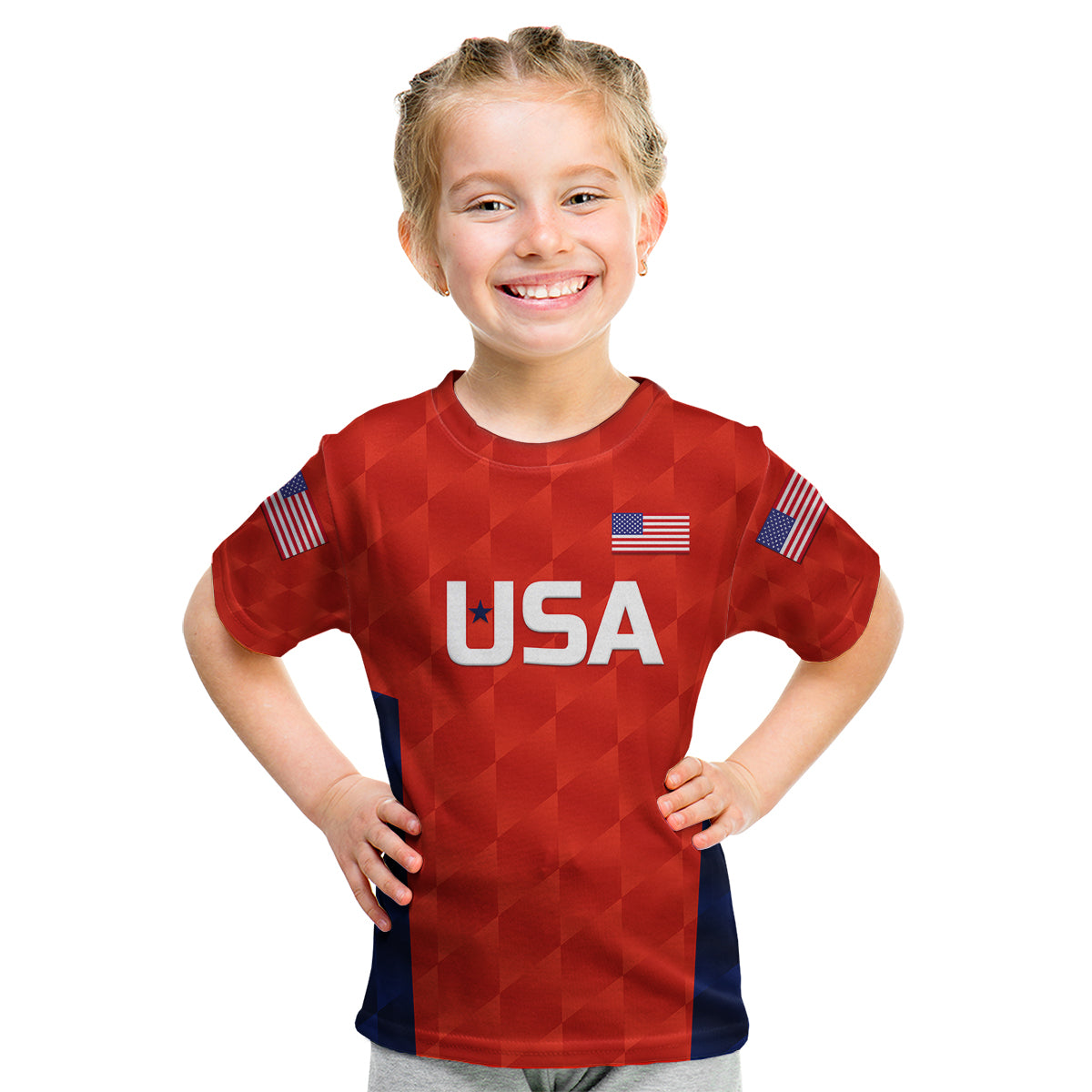 (Custom Personalised) United States National Cricket Kid T Shirt Team USA Cricket Red LT8 - Wonder Print Shop