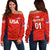 (Custom Personalised) United States National Cricket Off Shoulder Sweater Team USA Cricket Red LT8 - Wonder Print Shop