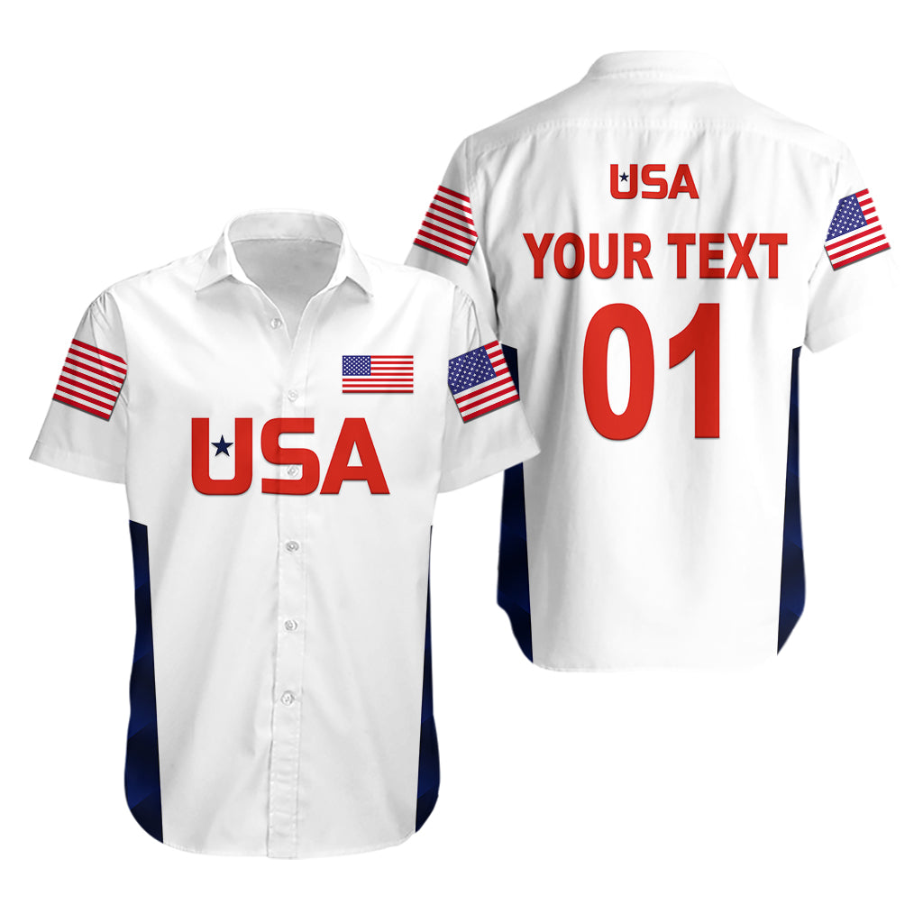 (Custom Personalised) United States National Cricket Hawaiian Shirt Team USA Cricket White LT8 - Wonder Print Shop