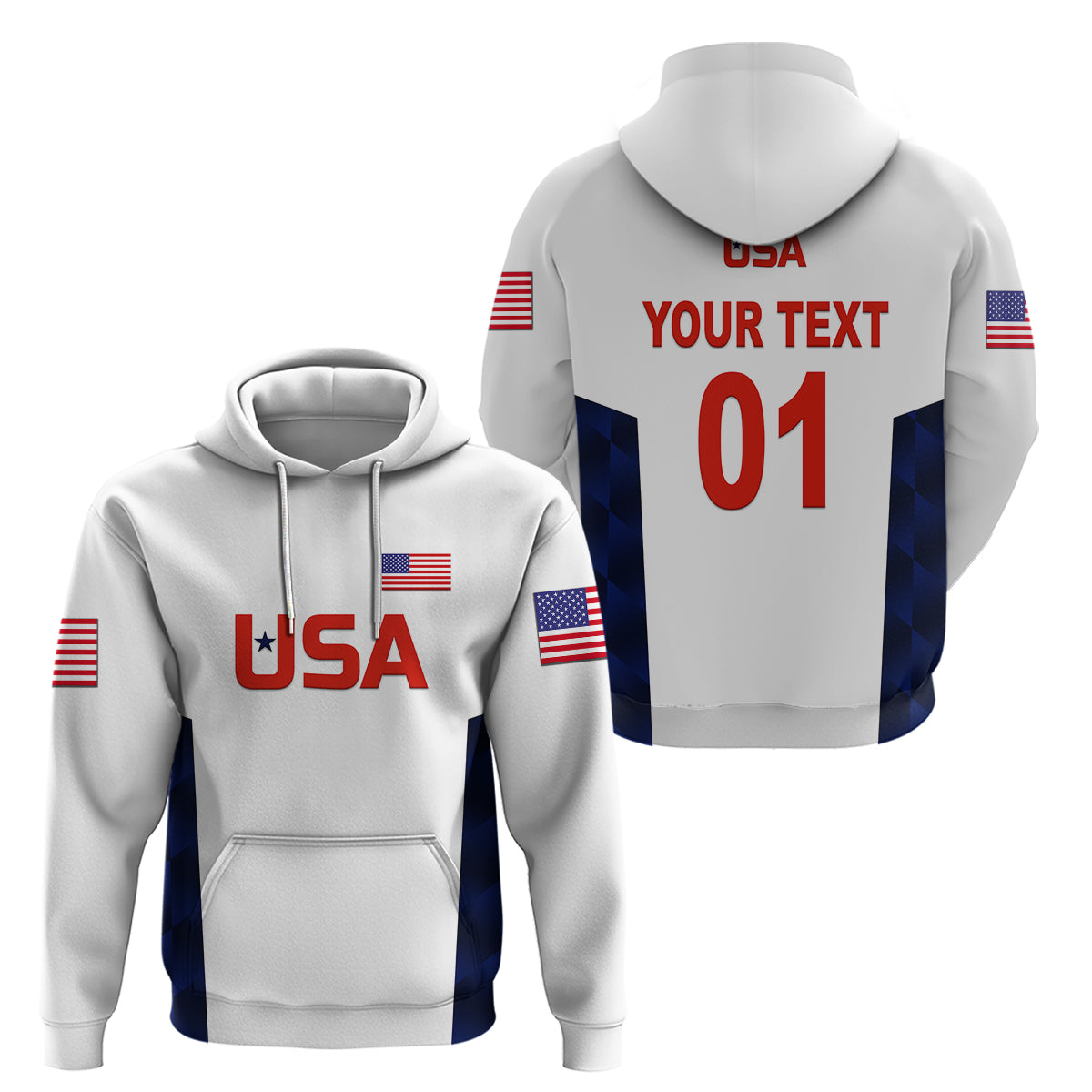 Custom United States National CrickeHoodie Team USA Cricket White LT8 - Wonder Print Shop