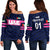 (Custom Personalised) United Arab Emirates UAE Cricket Off Shoulder Sweater Falcon Unique - Navy LT8 - Wonder Print Shop