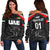 (Custom Personalised) United Arab Emirates UAE Cricket Off Shoulder Sweater Falcon Special - Black LT8 - Wonder Print Shop