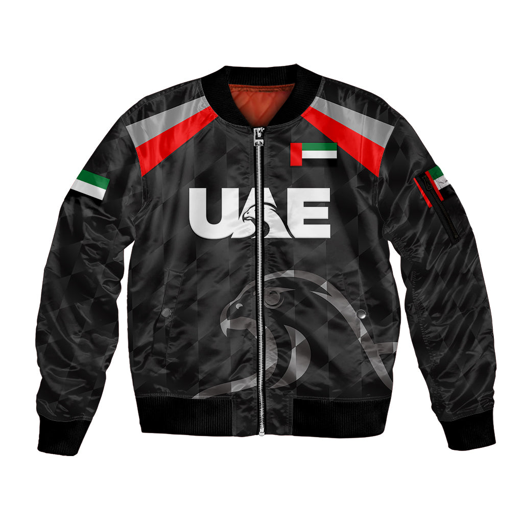 custom-personalised-united-arab-emirates-uae-cricket-sleeve-zip-bomber-jacket-falcon-special-black