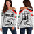 (Custom Personalised) United Arab Emirates UAE Cricket Off Shoulder Sweater Falcon Special - Grey LT8 - Wonder Print Shop