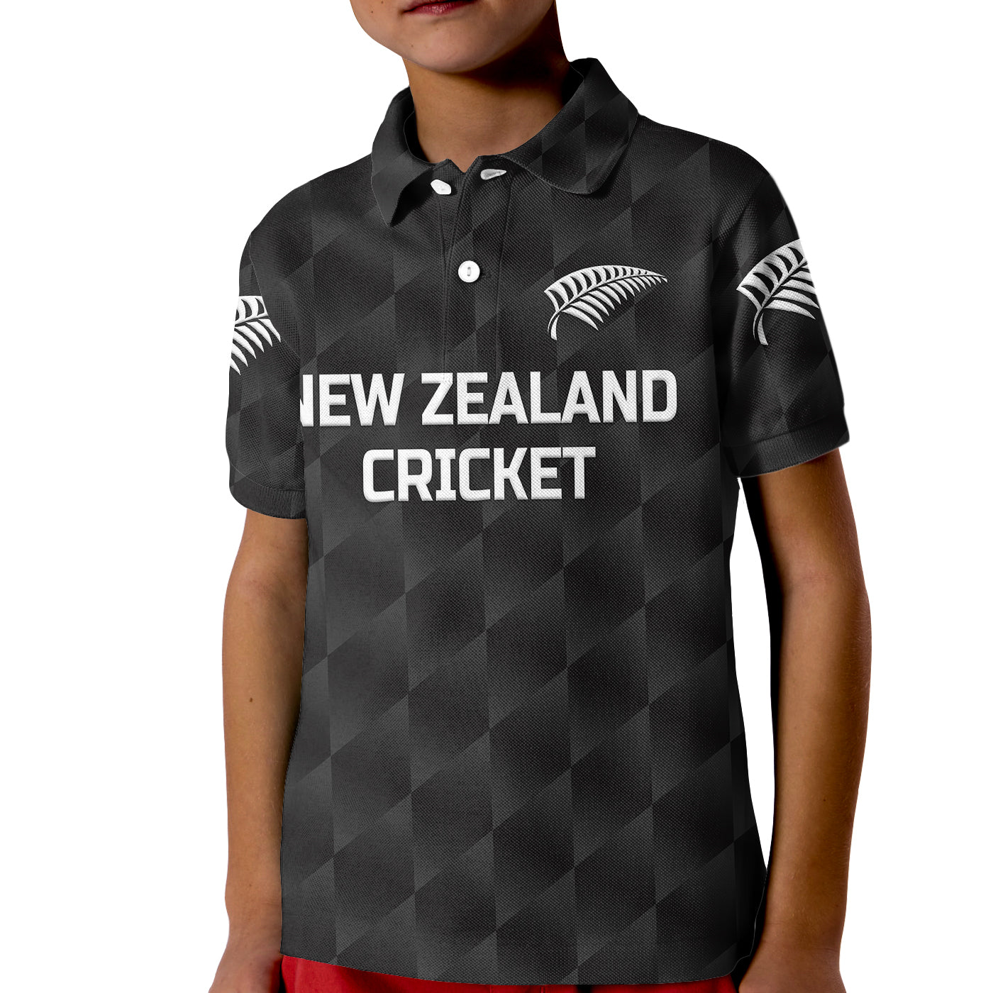 Custom New Zealand Cricket Polo Shirt for Kid Silver Fern Unique Black LT8 - Wonder Print Shop