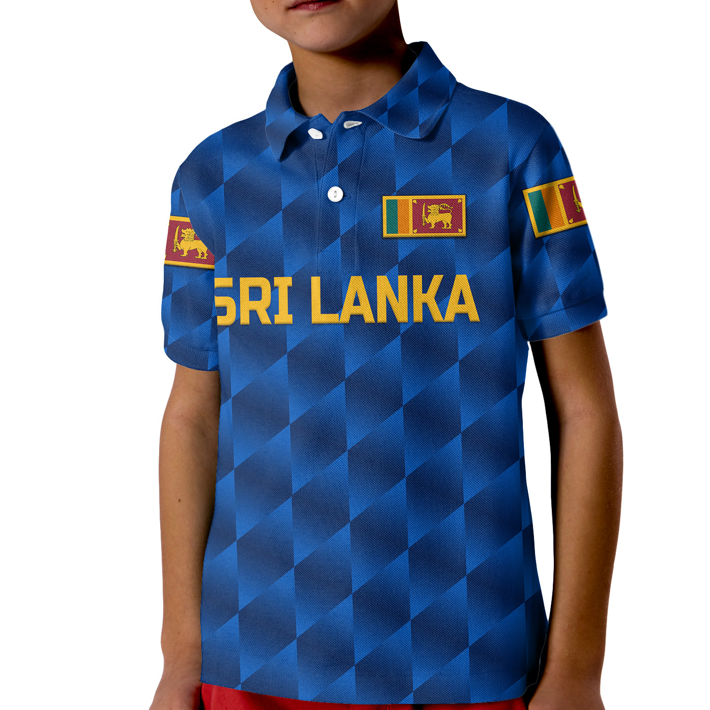 Custom Sri Lanka Cricket Polo Shirt for Kid The Lions Unique Blue LT8 - Wonder Print Shop