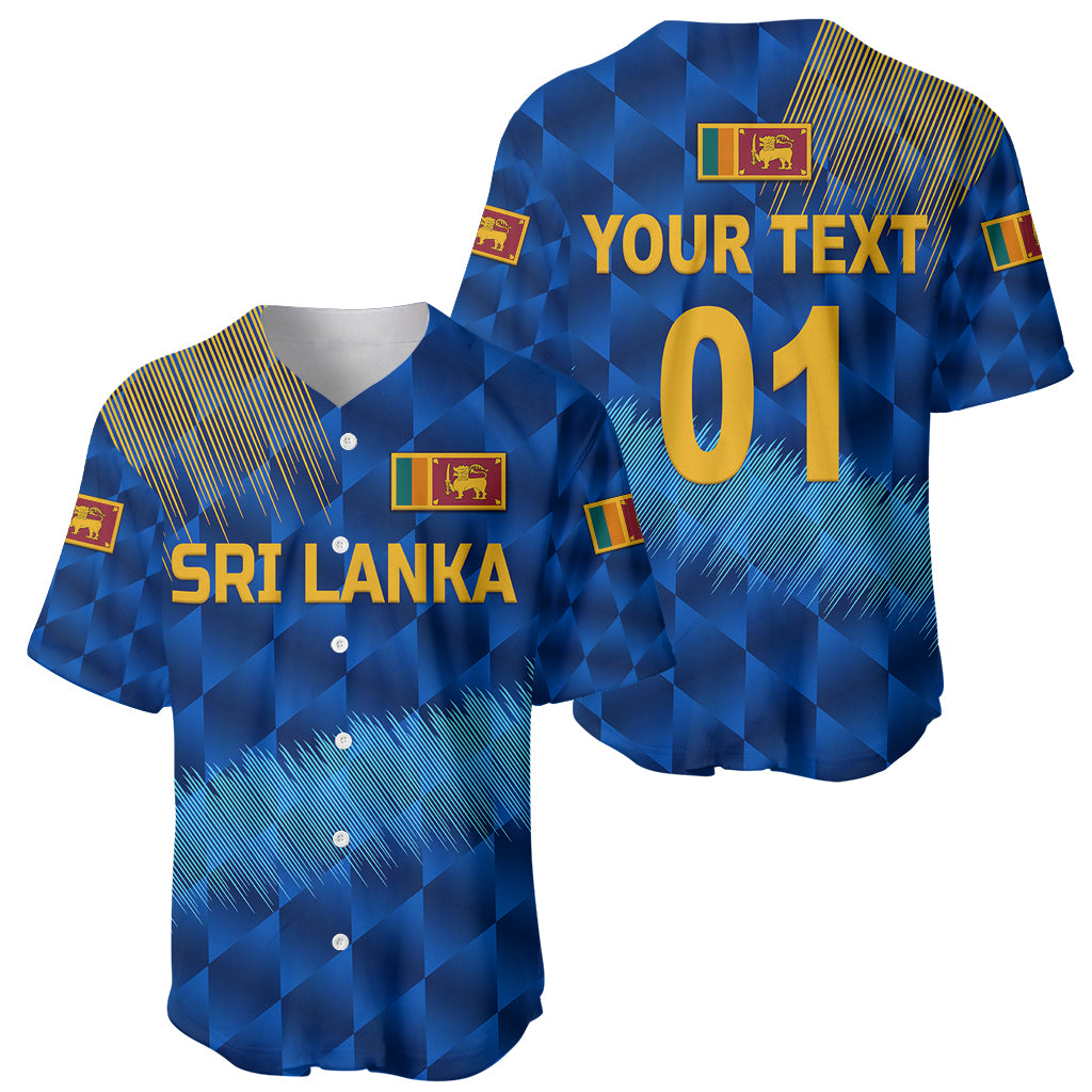 (Custom Personalised) Sri Lanka Cricket Baseball Jersey The Lions Special - Blue LT8 - Wonder Print Shop