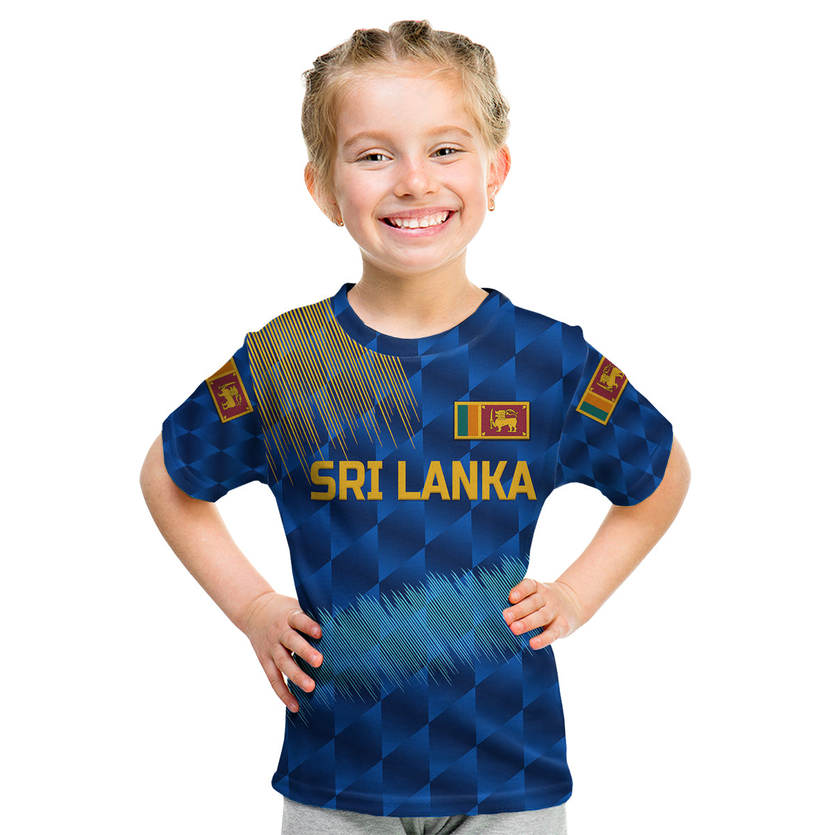 (Custom Personalised) Sri Lanka Cricket Kid T Shirt The Lions Special - Blue LT8 - Wonder Print Shop