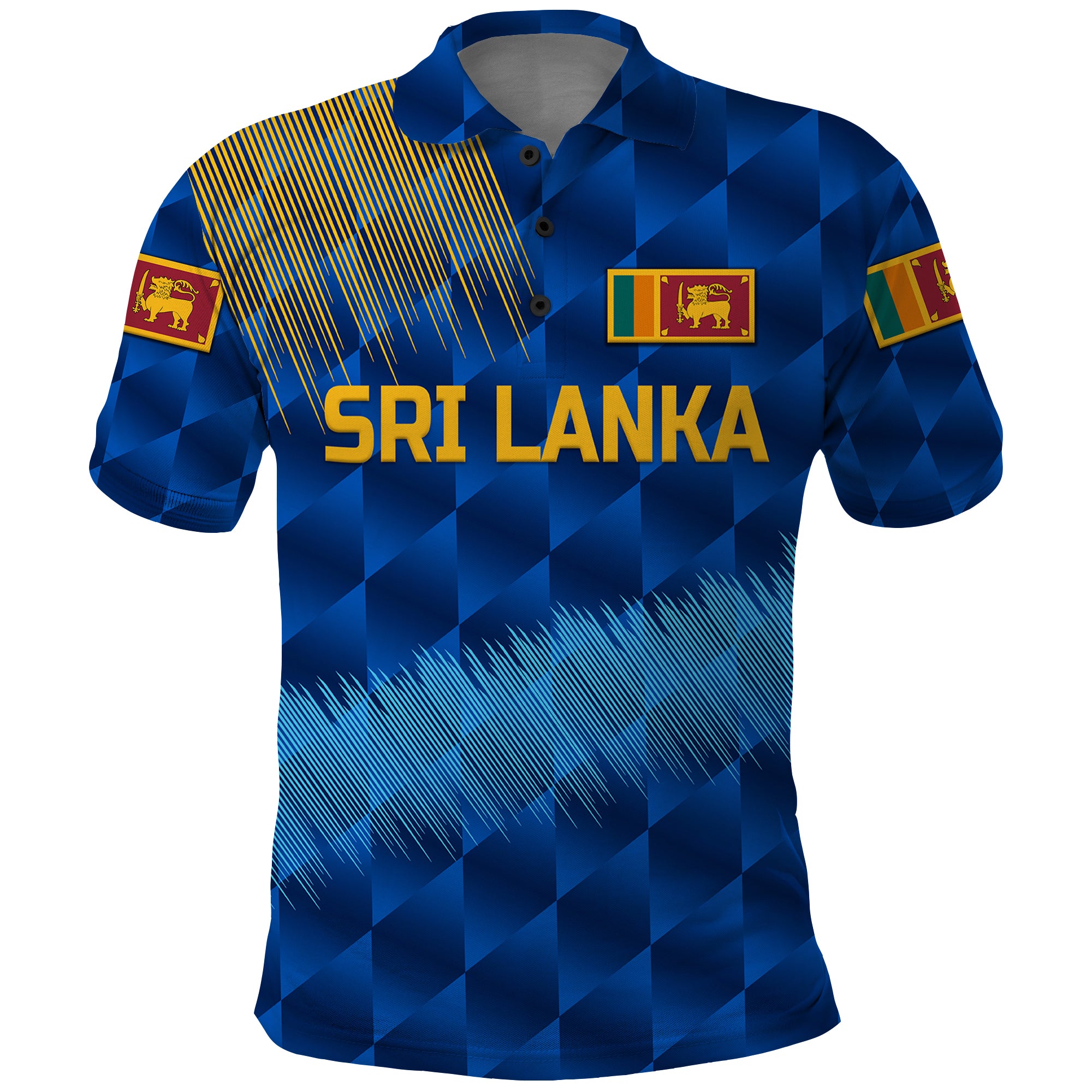 Custom Sri Lanka Cricket Polo Shirt The Lions Special Blue LT8 - Wonder Print Shop