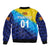 (Custom Personalised) Sri Lanka Cricket Bomber Jacket The Lions Special - Gradient Blue LT8 - Wonder Print Shop