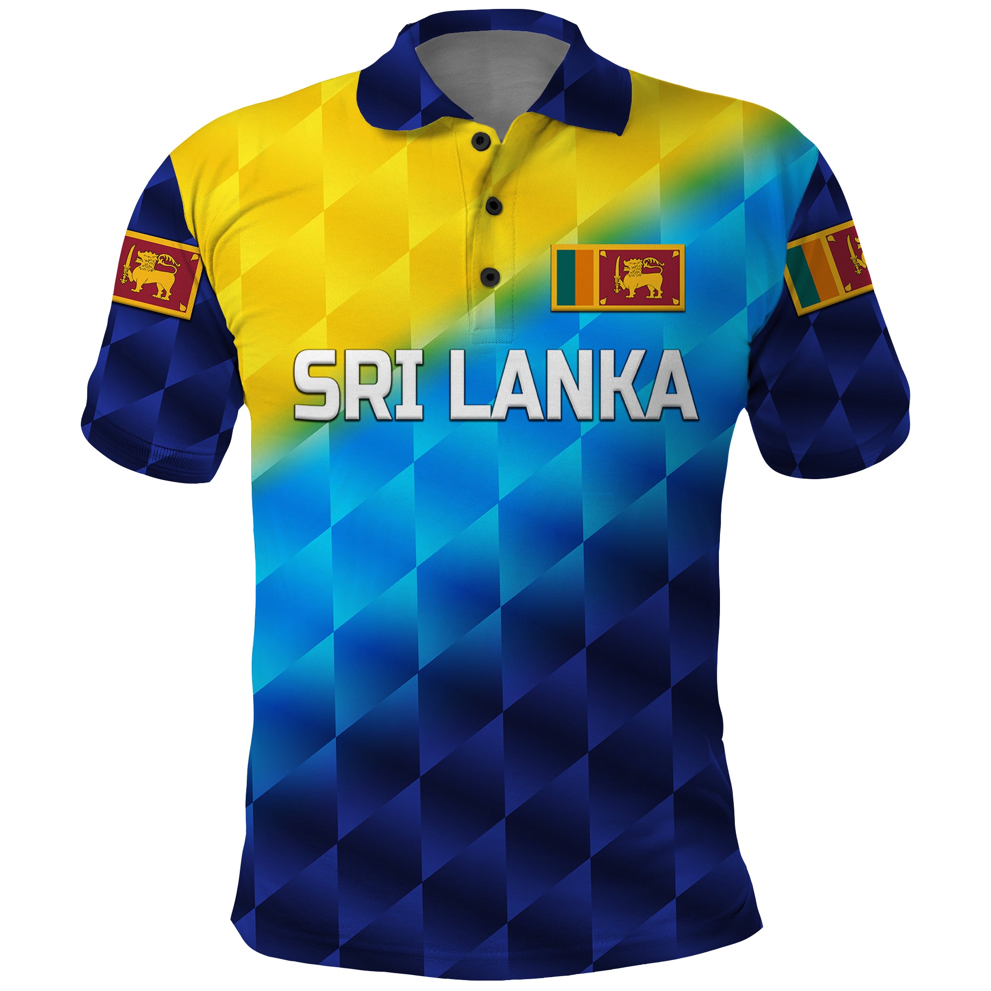 Custom Sri Lanka Cricket Polo Shirt The Lions Special Gradient Blue LT8 - Wonder Print Shop