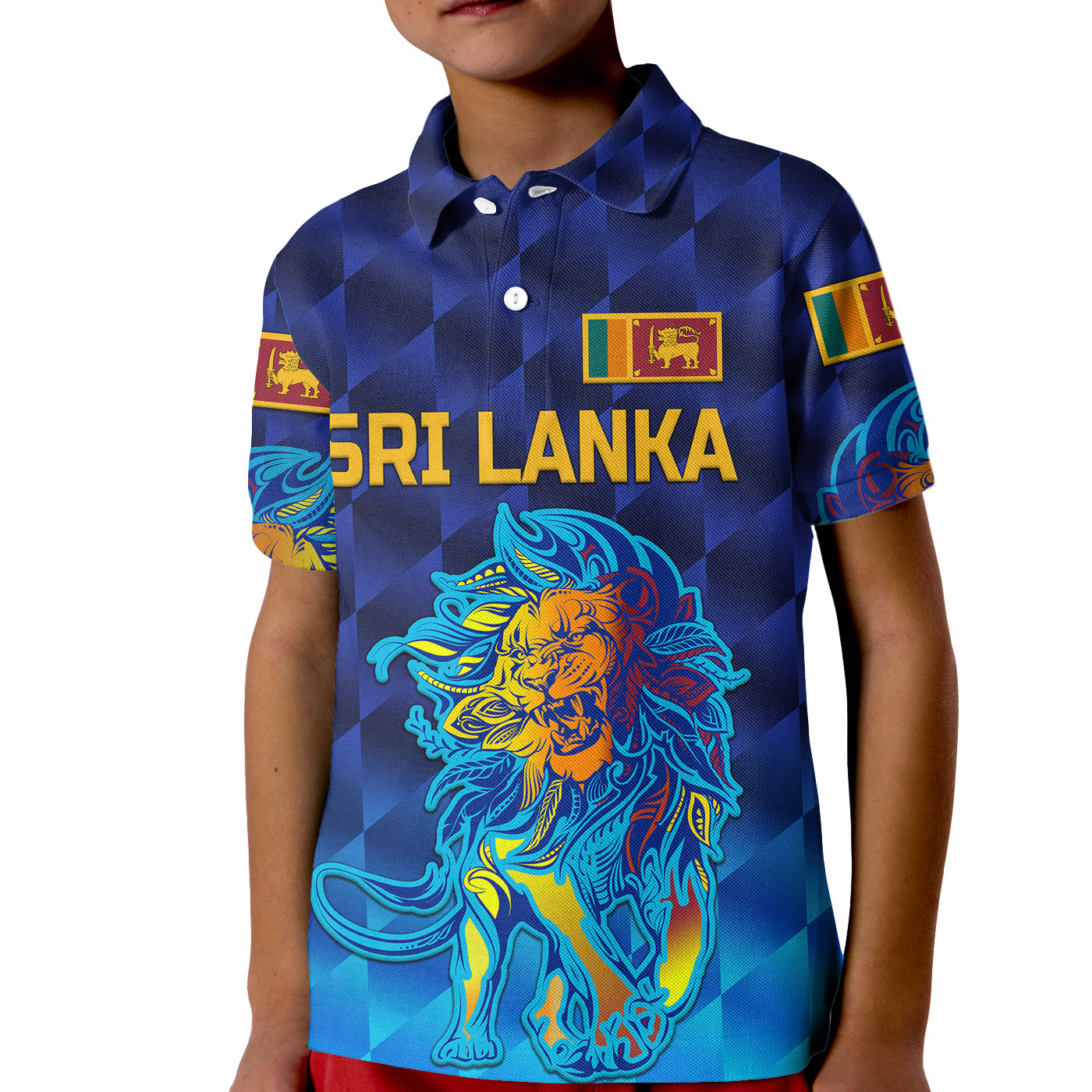 Custom Sri Lanka Cricket Polo Shirt for Kid The Lions Pride Version Blue LT8 - Wonder Print Shop