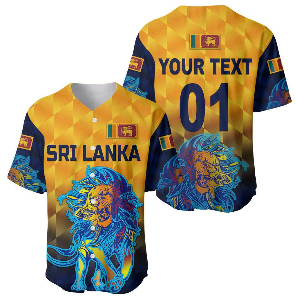 (Custom Personalised) Sri Lanka Cricket Baseball Jersey The Lions Pride Version - Yellow LT8 - Wonder Print Shop