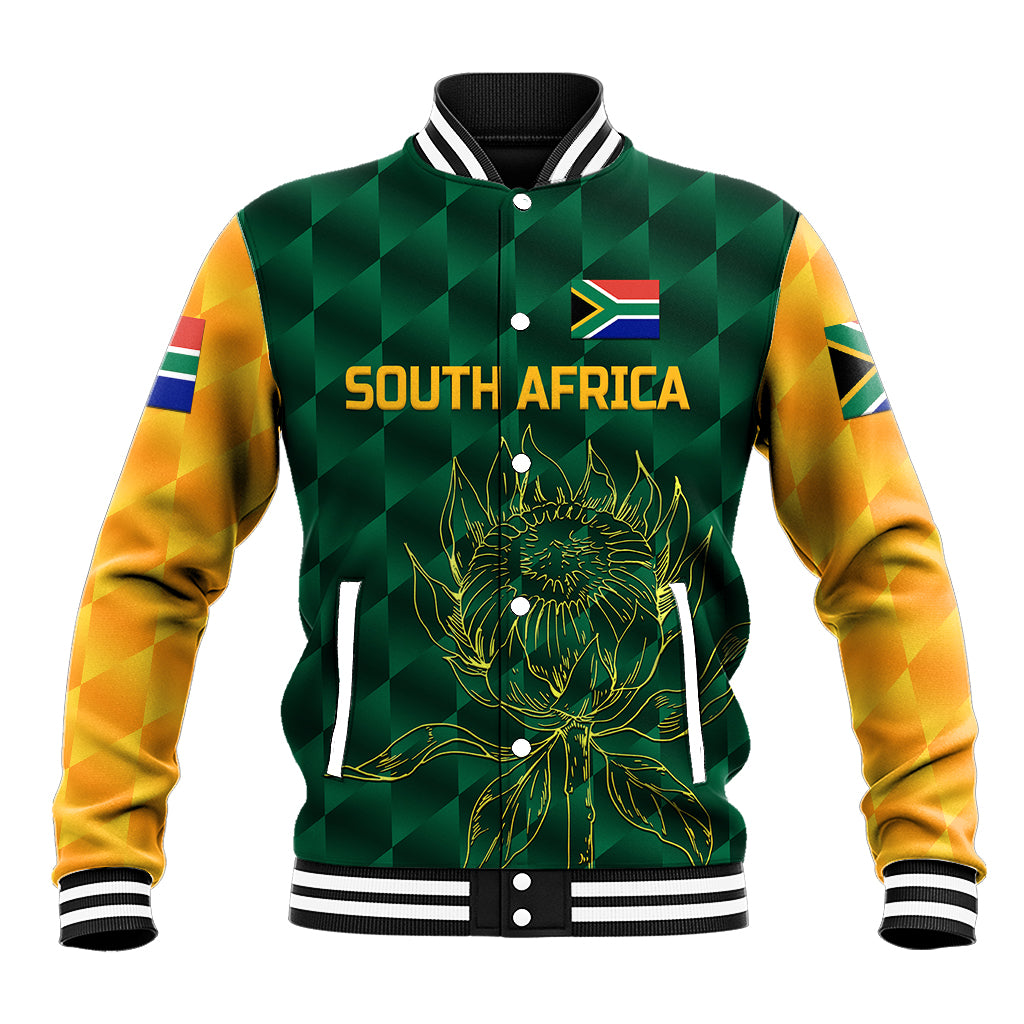 (Custom Personalised) South Africa Proteas Cricket Baseball Jacket Simple - Green LT8 - Wonder Print Shop